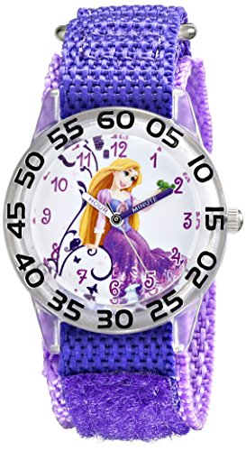 Disney Princess Kids' Plastic Time Teacher Analog Quartz Nylon Strap Watch - necksoother
