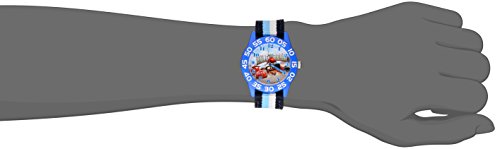 Disney Cars Kids' Plastic Time Teacher Analog Quartz Nylon Strap Watch - necksoother