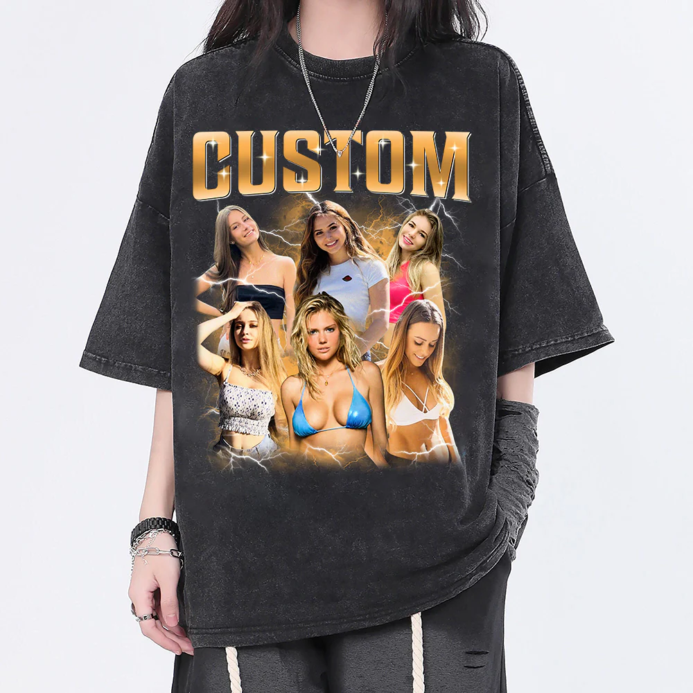 Custom Girlfriend Photo With Unique Style Bootleg Shirt - Valentine Shirt For Boyfriend. Girlfriend - necksoother