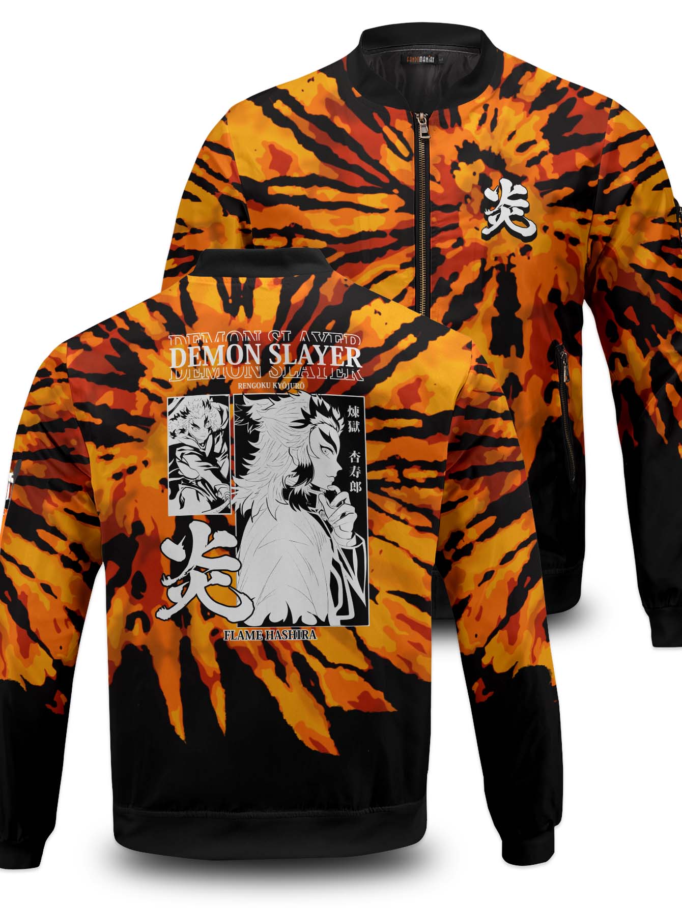 Rengoku Tie Dye Bomber Jacket - necksoother