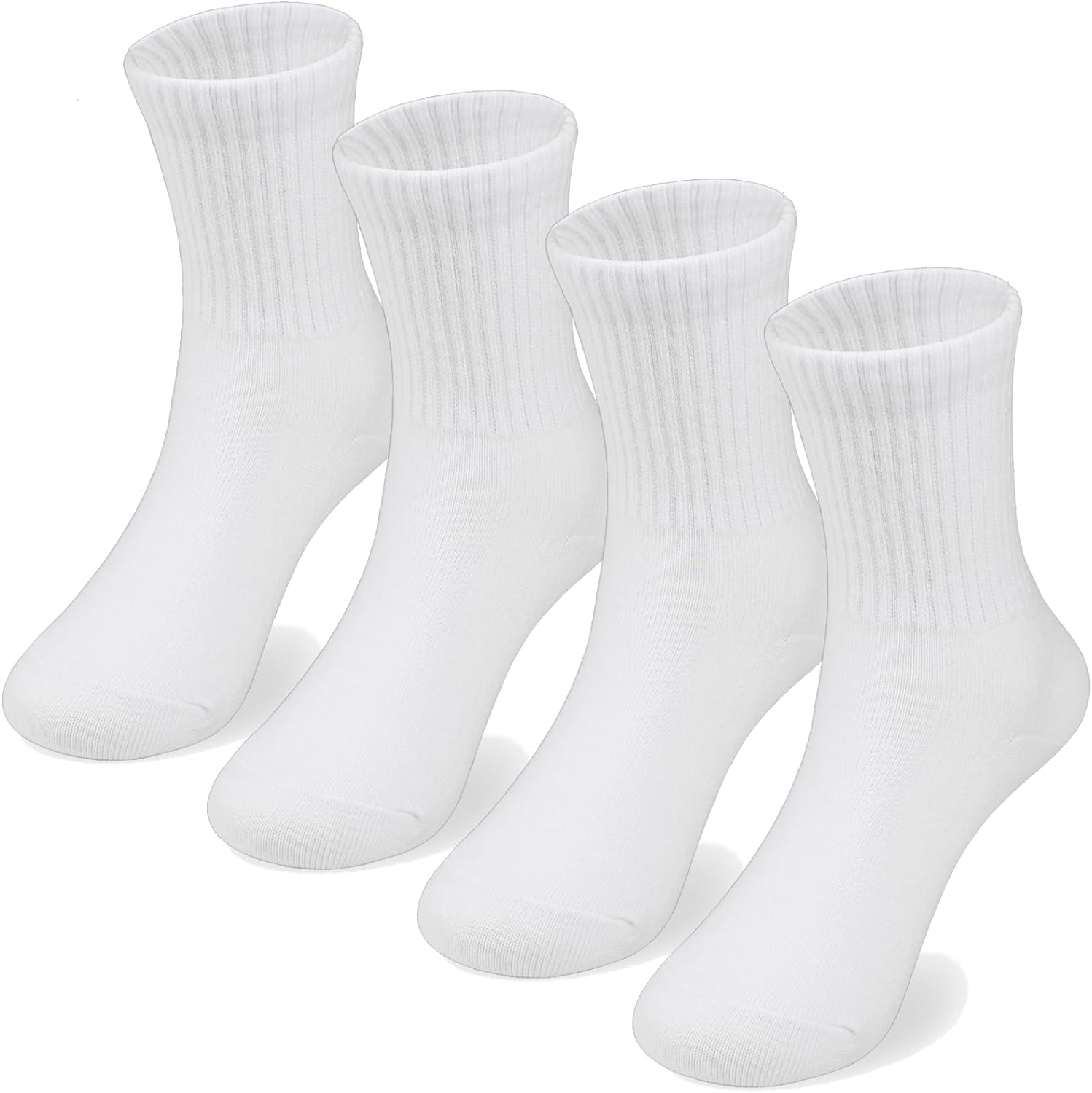 COTTON DAY Unisex School Kids Boys Girls Soft Cotton Black White Gray Navy Khaki Athletic Socks with Retro Stripes - necksoother