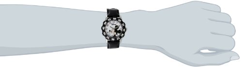 Disney Kids' W000850 Tween Mickey Mouse Stainless Steel Watch With Black Leather Band - necksoother