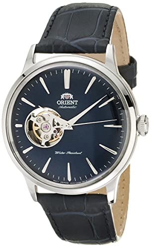 ORIENT Classic Mechanical 'Bambino' Open Heart Convex Dial Midnight Blue Watch RA-AG0005L - necksoother