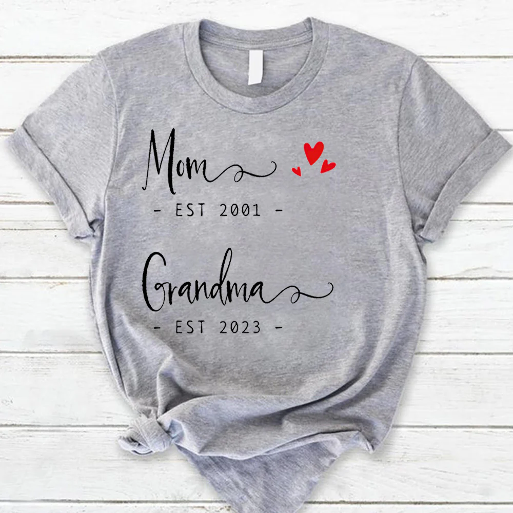 Personalized Mom Est Grandma Est Shirt Shirt Proud Grandma Shirt Gift For Mom Grandma - necksoother