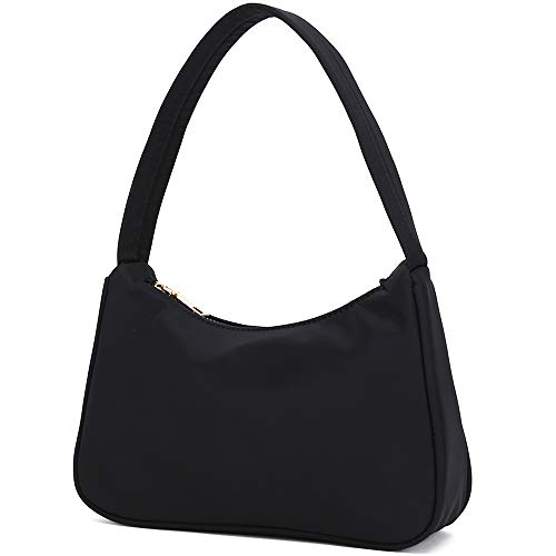 YIKOEE Small Nylon Shoulder Bags for Women Elegant Feminine Mini Handbags with Zipper Closure - necksoother