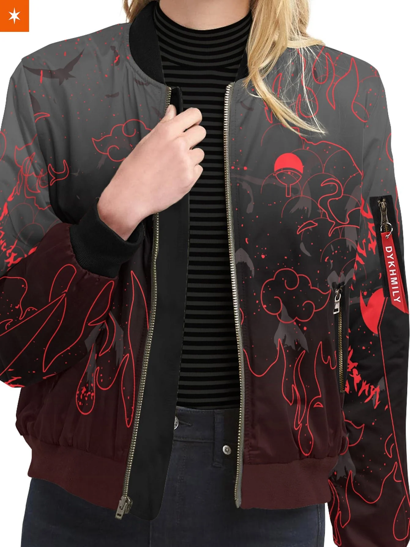 Uchiha Emblem Bomber Jacket - necksoother