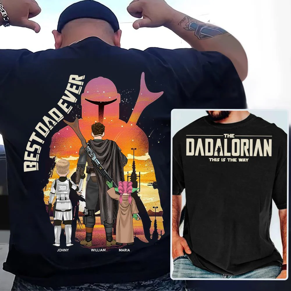 Best Dad Ever - The Dadalorian Personalized Shirt Gift For Dad - Custom Father's Day Gift Ver2 - necksoother