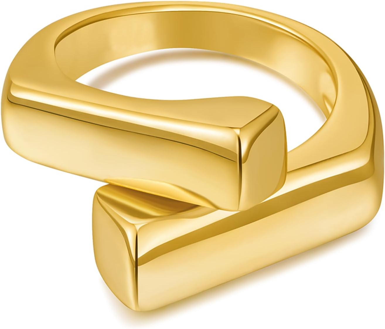 Gold/Silver Chunky Open Ring Adjustable Fashion Statement Ring for Women Ladies - necksoother