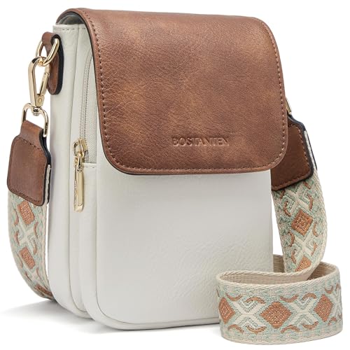 BOSTANTEN Small Crossbody Bags for Women Cell Phone Purse Leather Wallet Handbags with Card Slots - necksoother