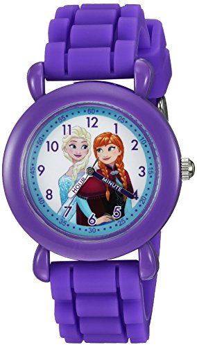 Disney Frozen Kids' Plastic Time Teacher Analog Quartz Silicone Strap Watch - necksoother