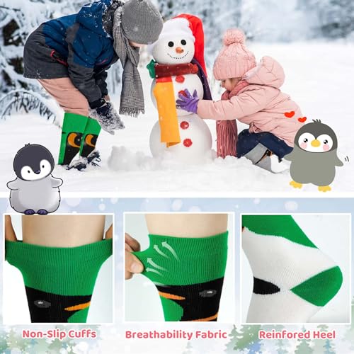 Merino Wool Ski Socks Kids 2 Pairs. Winter Warm Knee High Snowboarding Thermal Skating Socks for Boys Girls Toddlers - necksoother