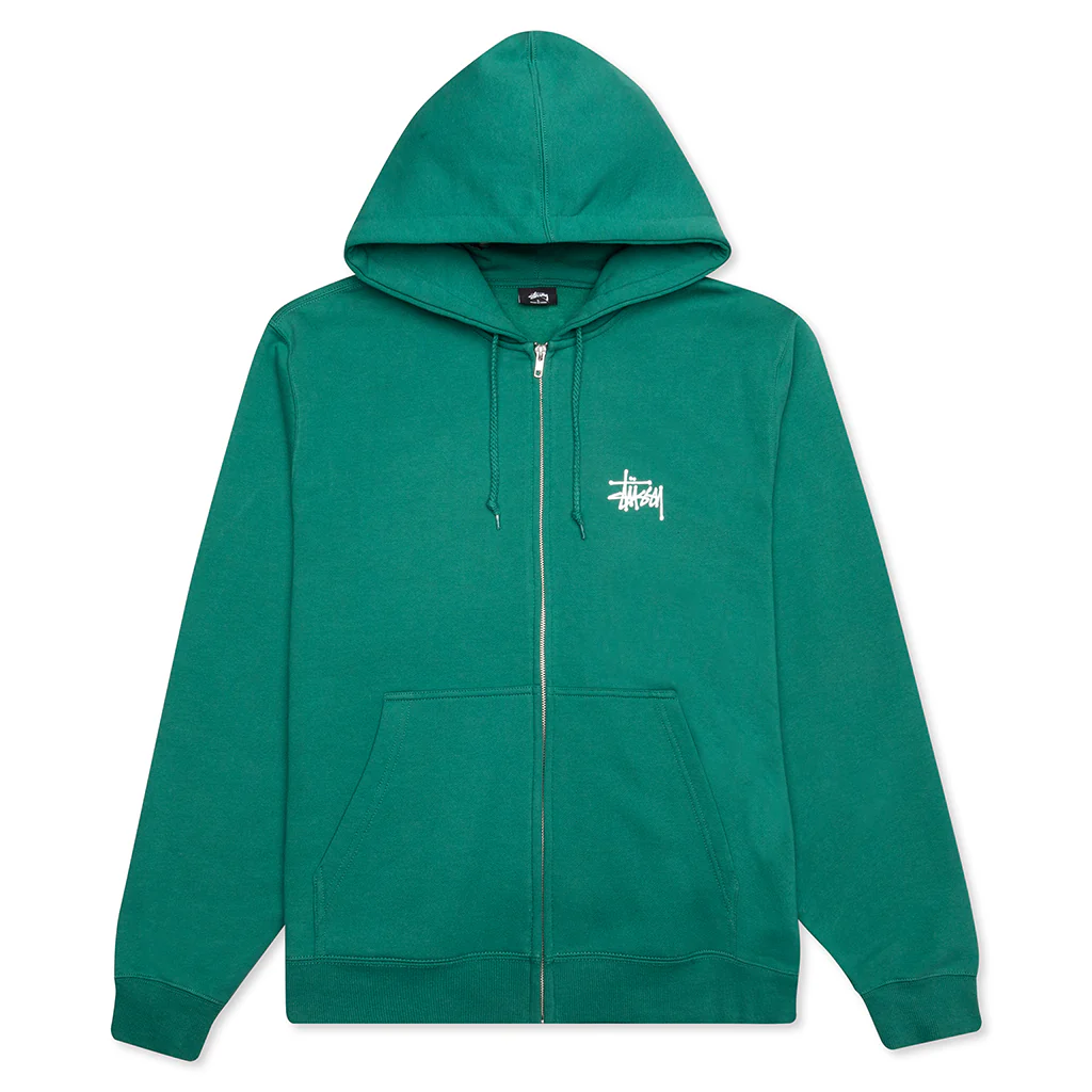 Basic Zip Hoodie - Dark Green - necksoother
