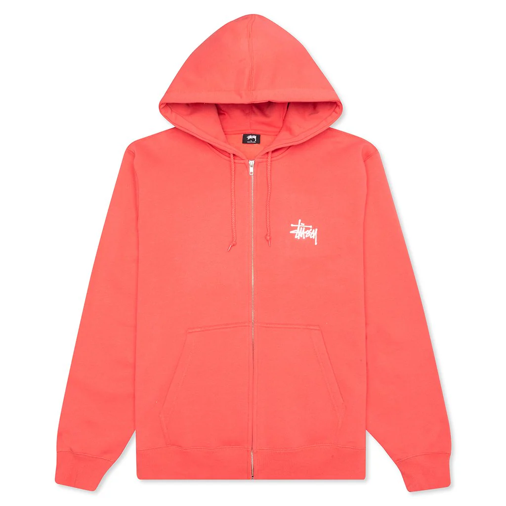 Basic Zip Hoodie - Pale Red - necksoother