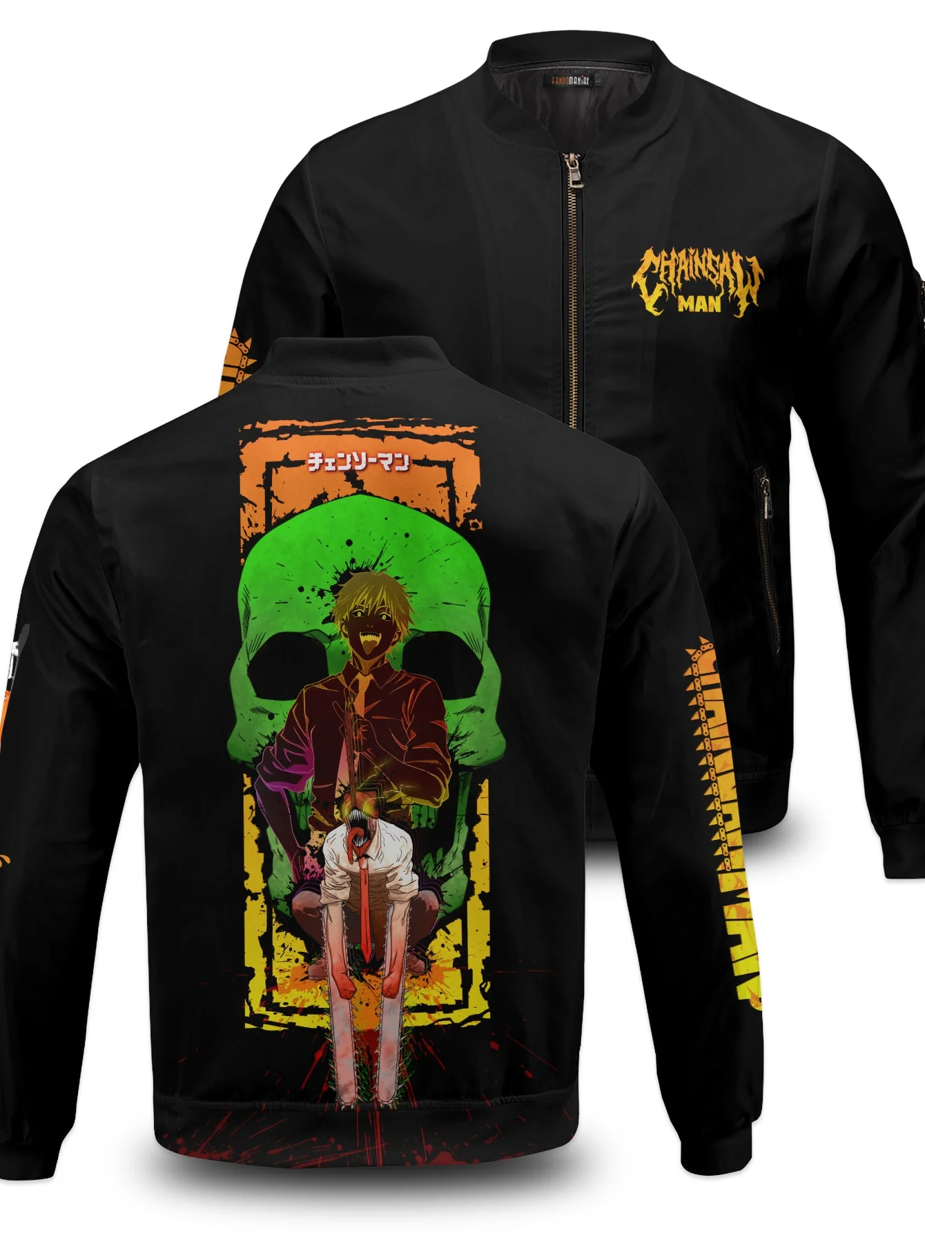 Neon Skull Denji Bomber Jacket - necksoother