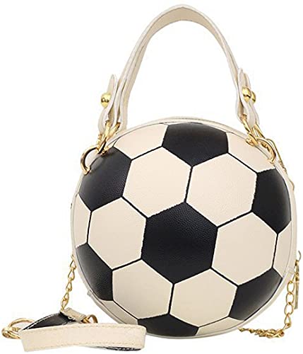 QZUnique Basketball Shaped Cross Body Bag Round Handbag PU Leather Messenger Shoulder Bag Personality Purses for Women - necksoother