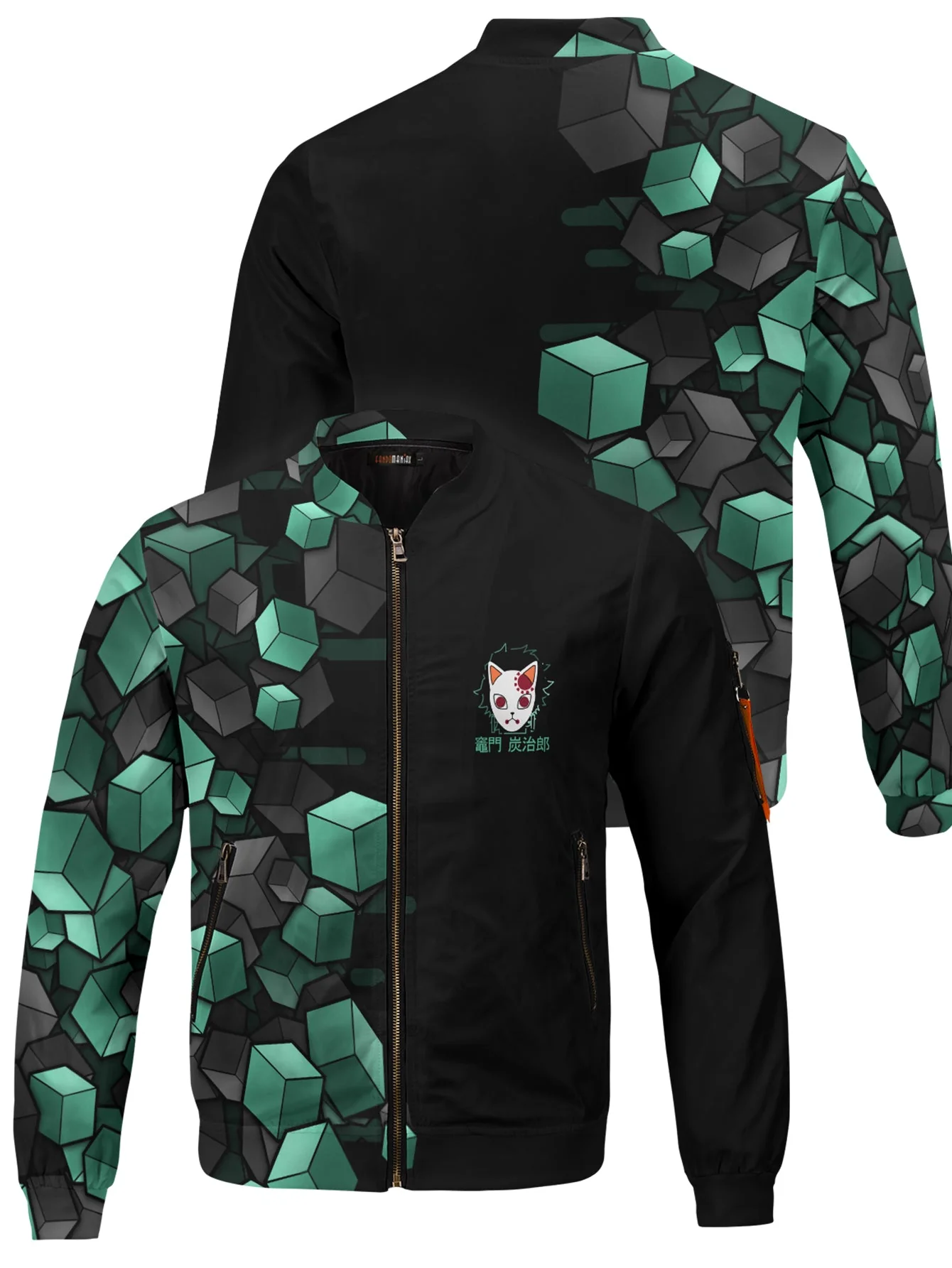 Tanjiro Cube Bomber Jacket - necksoother