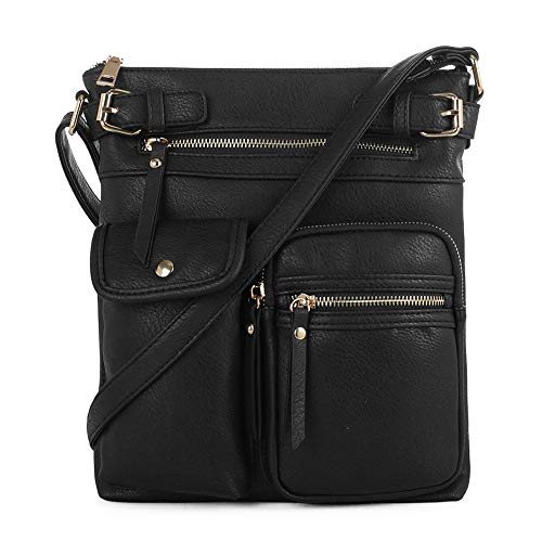 SG SUGU Katie Lightweight Medium Crossbody Bag Shoulder Bag with Multi Pocket for Women - necksoother