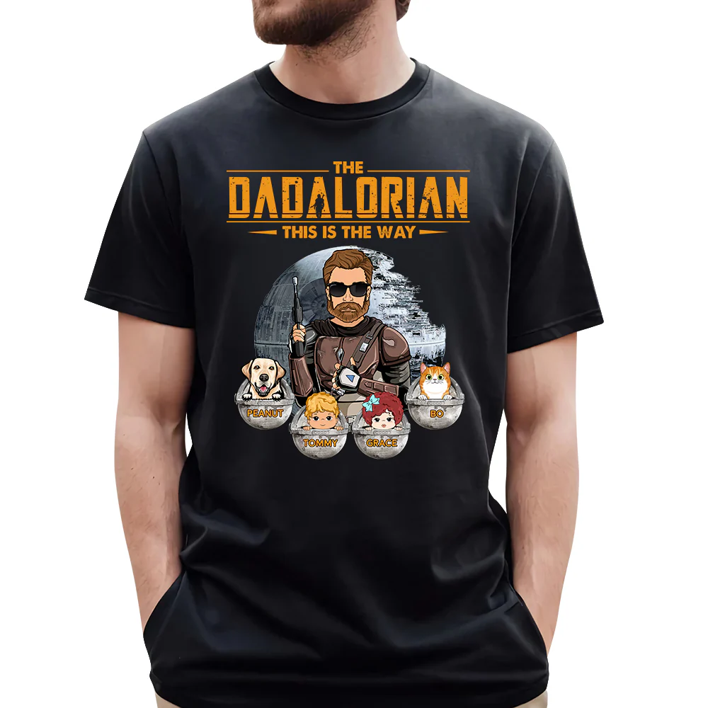 The Dadalorian This Is The Way - Custom Shirt With Kids Gift For Dad Mom - necksoother