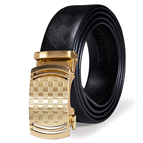 Dubulle Men's Ratchet Belt Gold/Black/Red/Green/Blue/White Automatic Buckle Business Casual Belt Gift - Adjustable Fit - necksoother