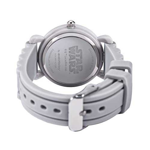 STAR WARS Kids' Plastic Time Teacher Analog Quartz Silicone Strap Watch. Grey/Grey - necksoother
