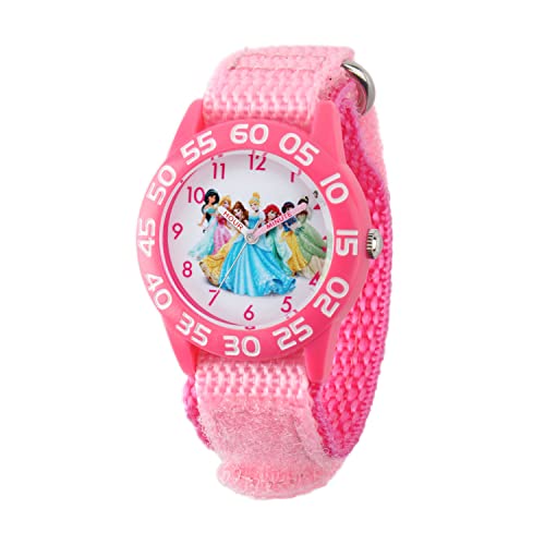 Disney Princess Kids' Plastic Time Teacher Analog Quartz Nylon Strap Watch - necksoother