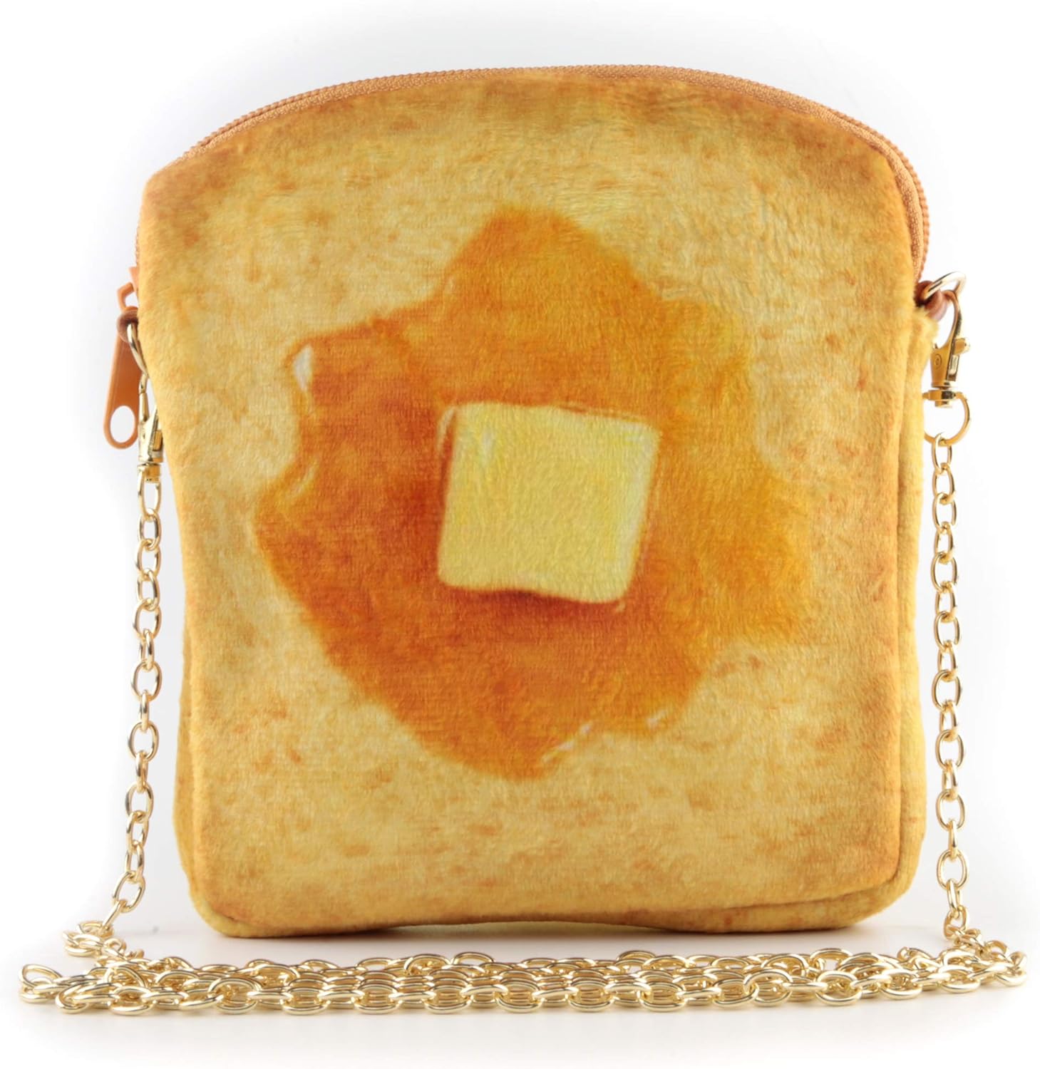 QiMing butter Toast Shoulder Bag.Cute Plush Food Crossbody Handbag for Women - necksoother