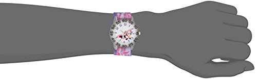 Disney Minnie Mouse Kids' Plastic Time Teacher Analog Quartz Nylon Strap Watch - necksoother