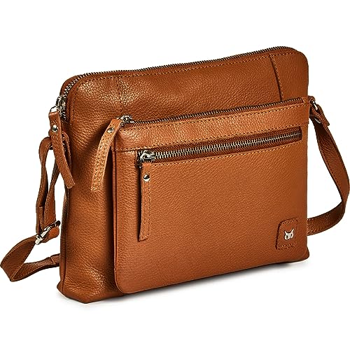 Wise Owl Accessories Small Soft Pebbled Real Leather Crossbody Handbags Purses Sling Crossover Shoulder Bag - necksoother