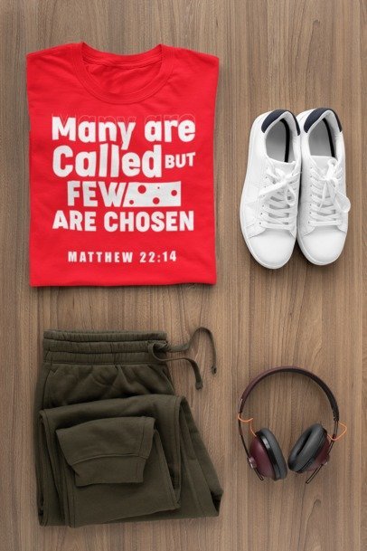 F&H Christian Many Are Called But Few Are Chosen Matthew 22:14 Men's T-Shirt - necksoother