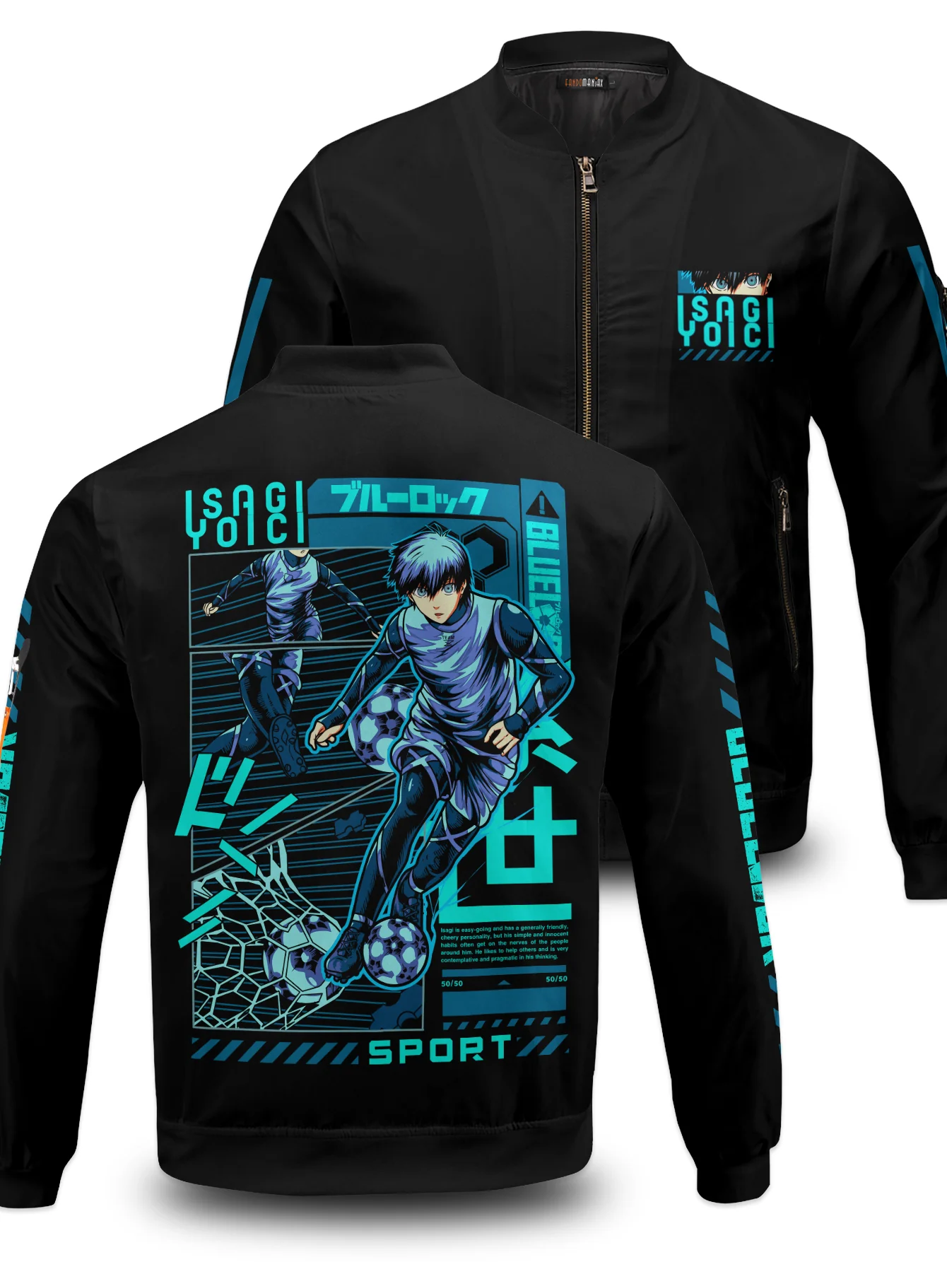 Isagi Power Kick Bomber Jacket - necksoother