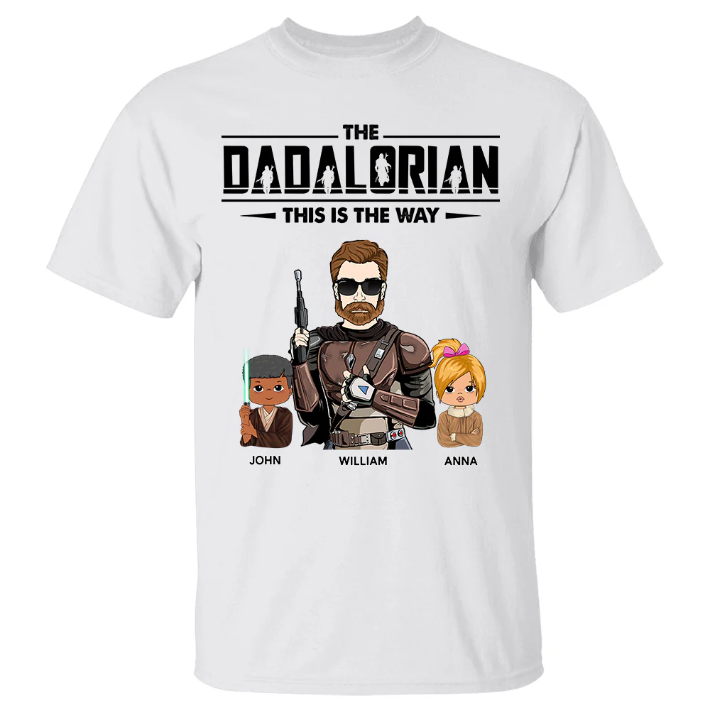 The Dadalorian This Is The Way Personalized Shirt Gift For Dad - Custom Nickname With Kids New - necksoother