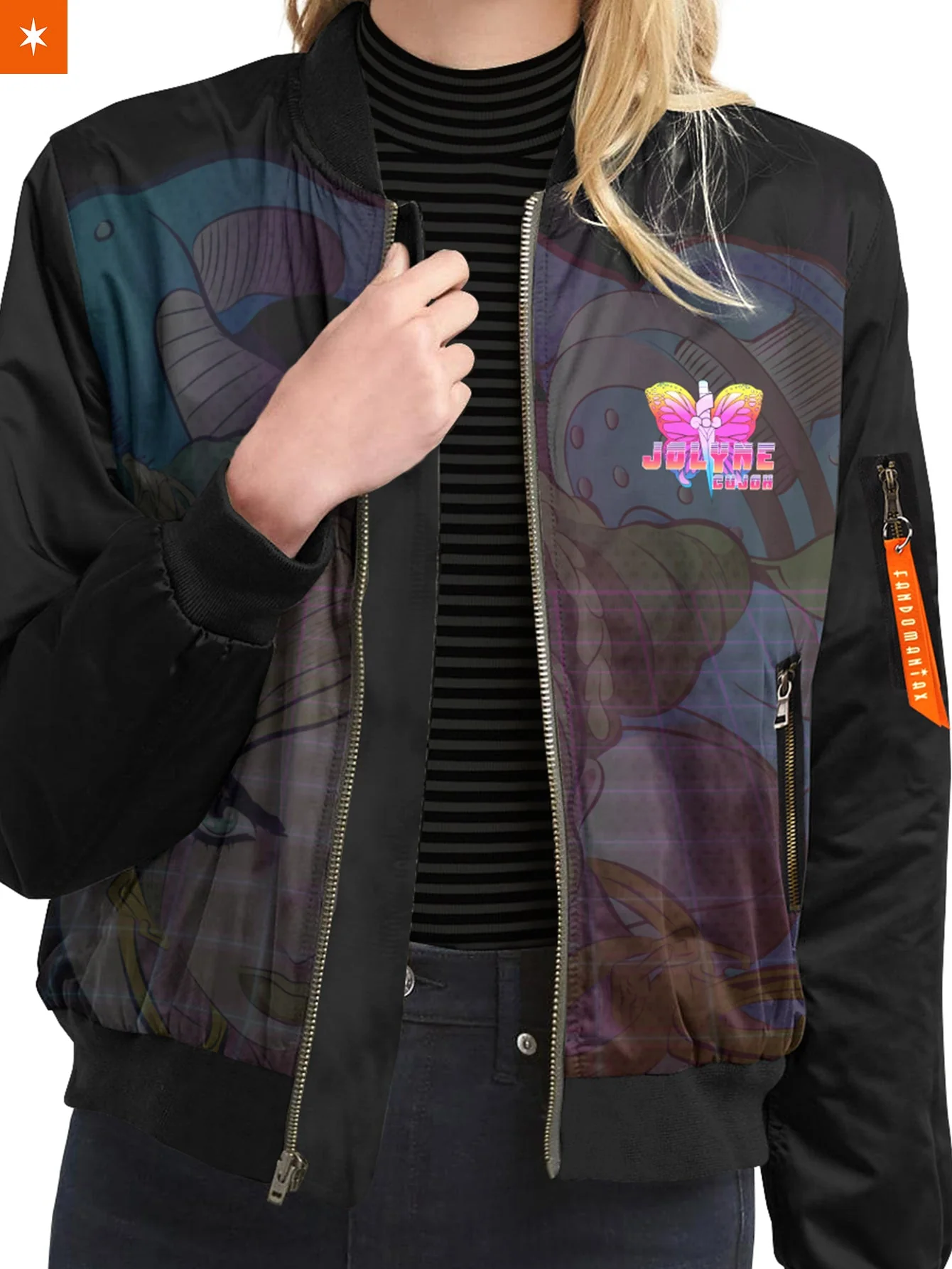 Jolyne Retro Bomber Jacket - necksoother