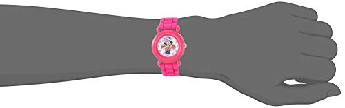 Disney Minnie Mouse Kids' Plastic Time Teacher Analog Quartz Silicone Strap Watch - necksoother