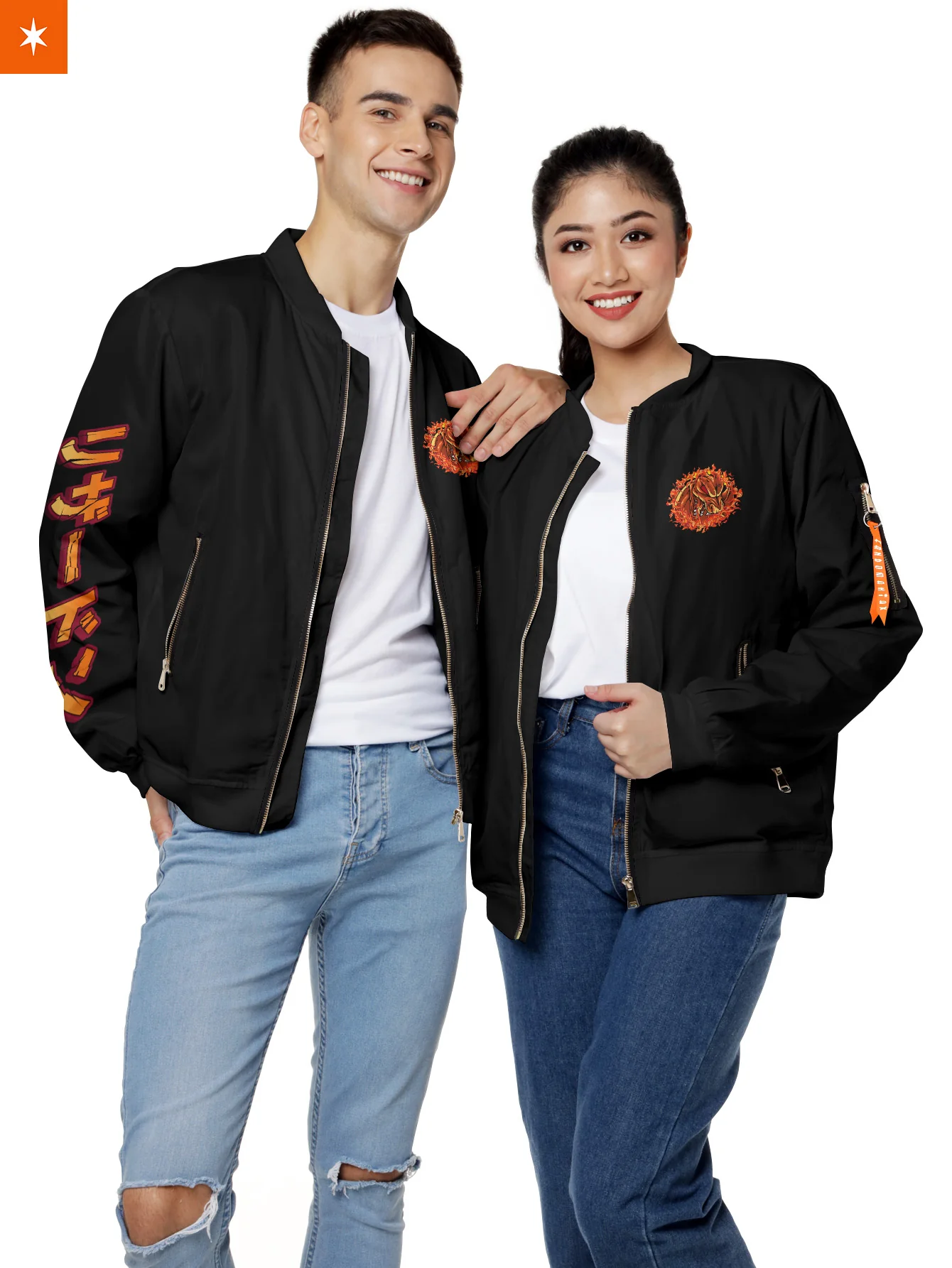 Poke Fiery Dragon Bomber Jacket - necksoother