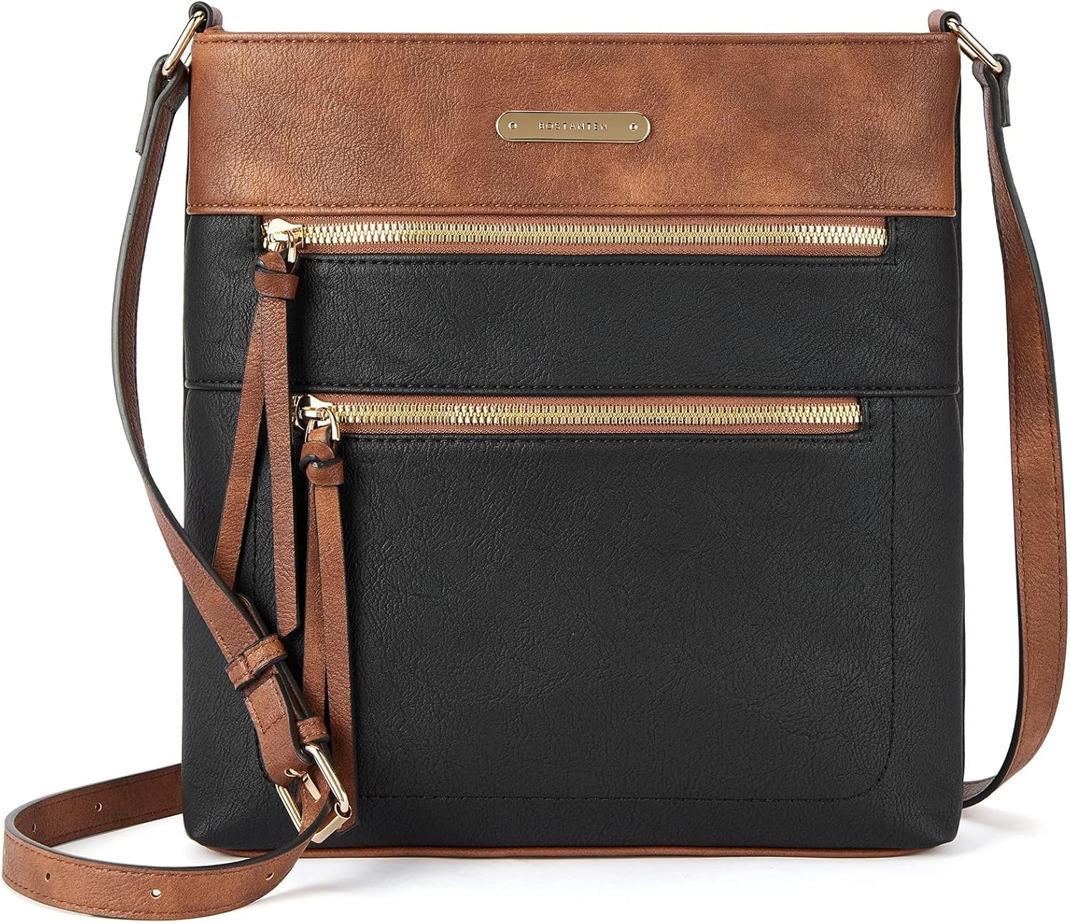 BOSTANTEN Crossbody Bags Purses for Women Trendy Soft Leather Shoulder Handbags with Adjustable Strap Zipper Pocket - necksoother