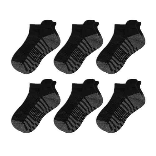 Boys/girls Socks Cushioned Kids Socks. Kids Ankle Athletic Socks With Low Cut Tab For 4-10 Years Old-6 Pairs - necksoother
