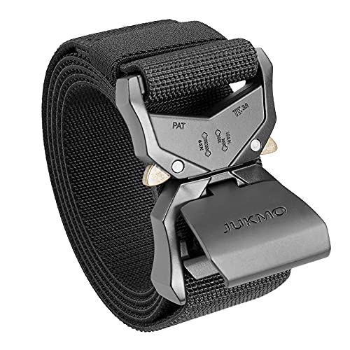 JUKMO Tactical Belt. Military Hiking Rigger 1.5 Nylon Web Work Belt with Heavy Duty Quick Release Buckle - necksoother