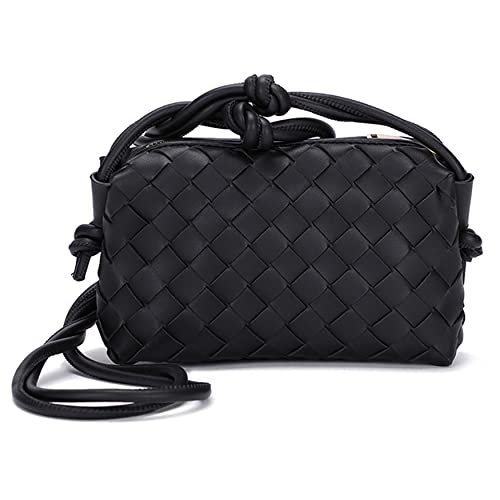 Woven Crossbody Bags For Women. Small Handmade Purse Clutch Shoulderbag Handbag. Zipper Closure - necksoother