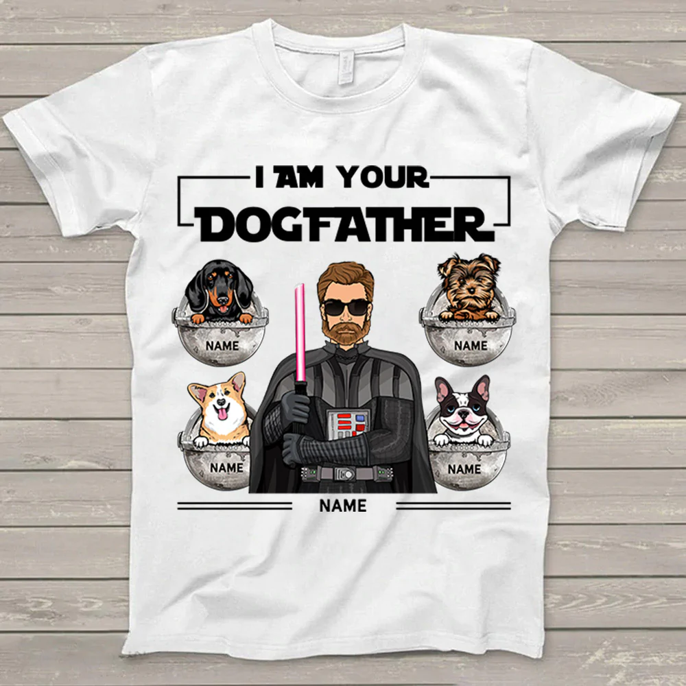 Personalized I Am Your Father Dogfather With Dog T-Shirt Gift For Dog Dad - necksoother
