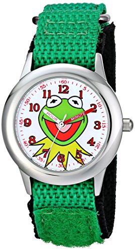 Disney Kids' Stainless Steel Time Teacher Analog Quartz Nylon Strap Watch - necksoother