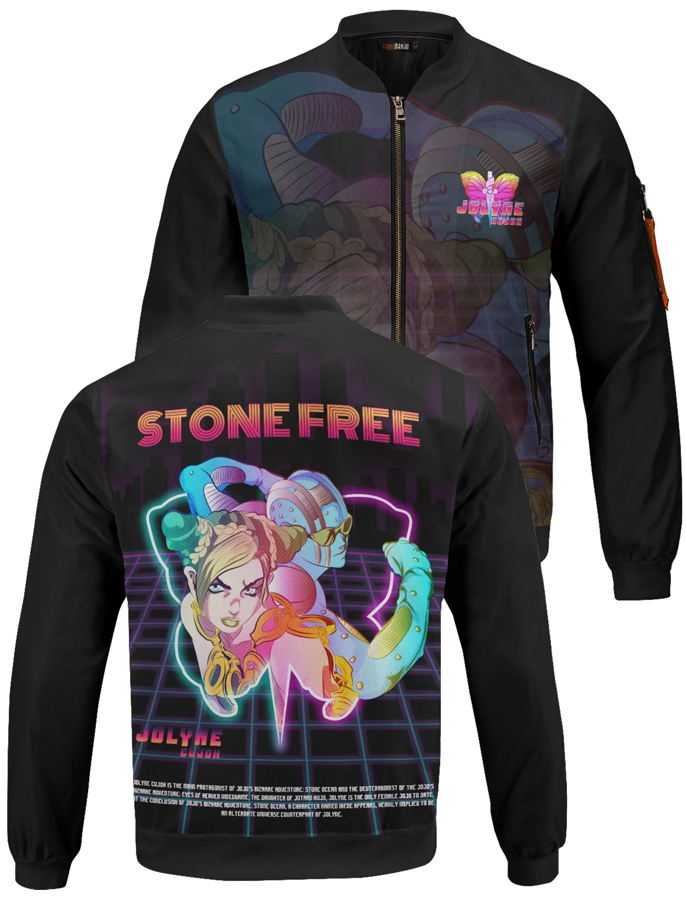 Jolyne Retro Bomber Jacket - necksoother