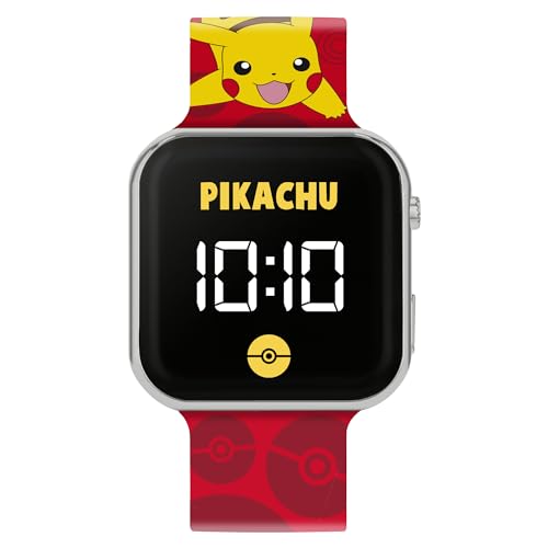 Accutime Pok��mon Pikachu LED Red Strap Kids Watch POK4405. Multicoloured. Modern. Multicoloured. Modern - necksoother