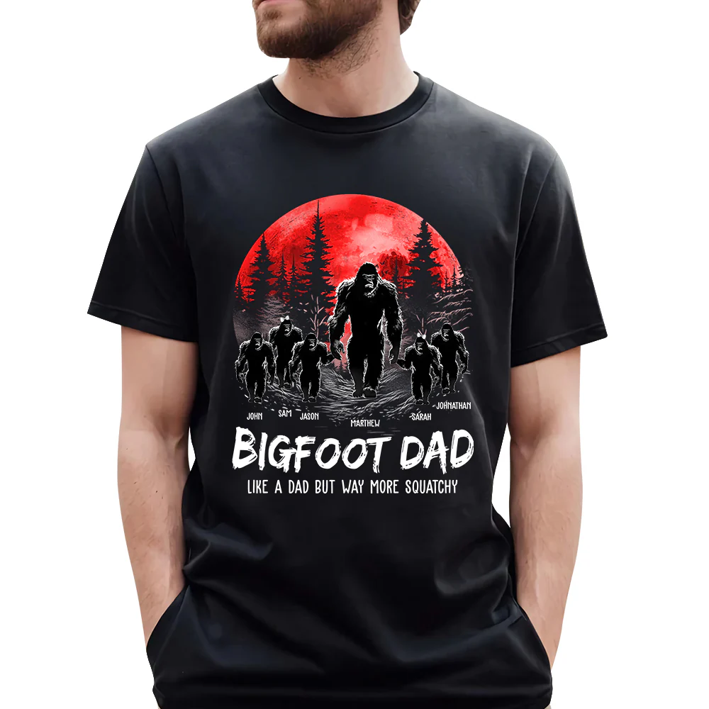 Bigfoot Dad Like a Regular Dad But Way More Squatchy - Personalized Shirt - necksoother