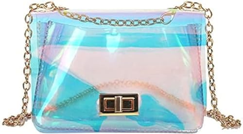 Mini Iridescent Purse for Prom Party Holographic Purses Shoulder Bag Handbags for Women - necksoother