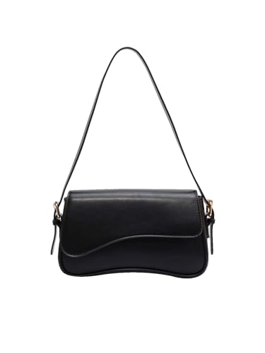 Verdusa Women's Leather Shoulder Bag Clutch Purses Trendy Hobo Crossbody Handbags Y2K Saddle Flap Underarm Shoulder Purse - necksoother