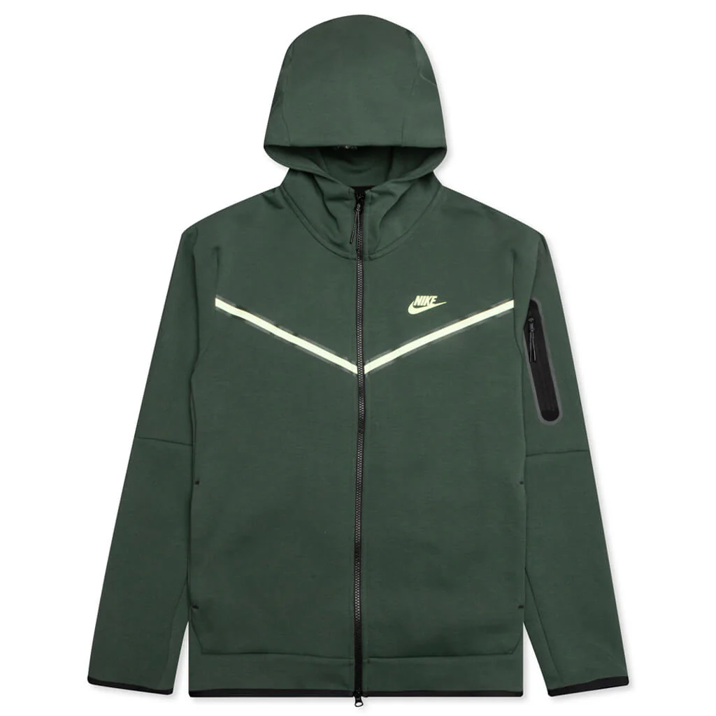 Sportswear Tech Fleece Full Zip Up Hoodie - Galactic Jade/Light Liquid Lime - necksoother