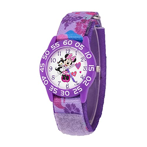 Disney Minnie Mouse Kids' Plastic Time Teacher Analog Quartz Nylon Strap Watch - necksoother