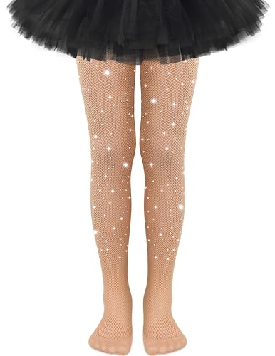 Kids Fishnet Stockings Girls Fishnet Tights Toddler Glitter Tights Sparkle Tights for Girls Halloween Tights Rhinestone - necksoother