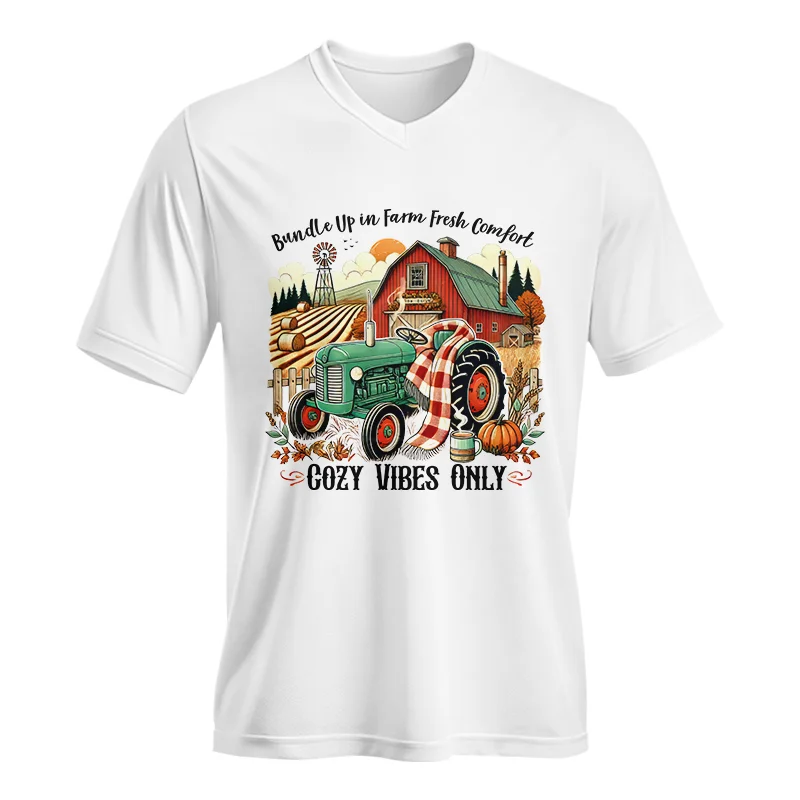 Bundle Up in Farm Fresh Comfort_Cozy Vibes Only - Unisex Jersey Short Sleeve V-Neck Tee - necksoother