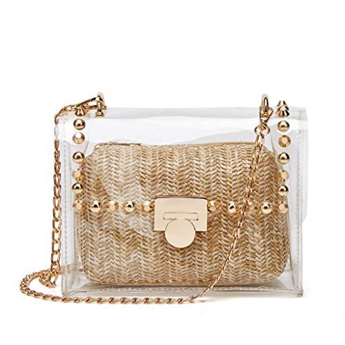 YYW Clear Purse Stadium Approved for Women. Small Clear Purse Clear Crossbody Bag Clutch Cute Shoulder Jelly Handbag - necksoother